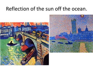 Reflection of the sun off the ocean. 