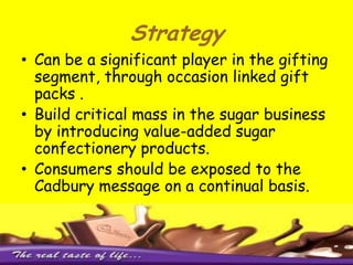 ANALYSIS4) Other than cadbury? 5) Which pack size? 