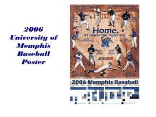 2006
University of
Memphis
Baseball
Poster
