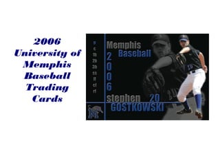 2006
University of
Memphis
Baseball
Trading
Cards