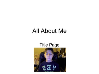 All About Me Title Page 