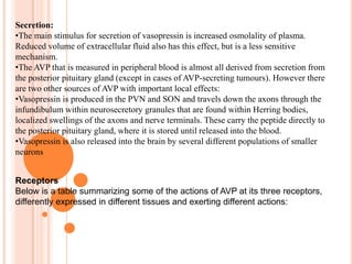 Prolactin (PRL): Stimulates secretion of breast milk. Melanocyte-stimulating hormone(MSH):They stimulate the production and release of melanin (melanogenesis) by melanocytes in skin and hair