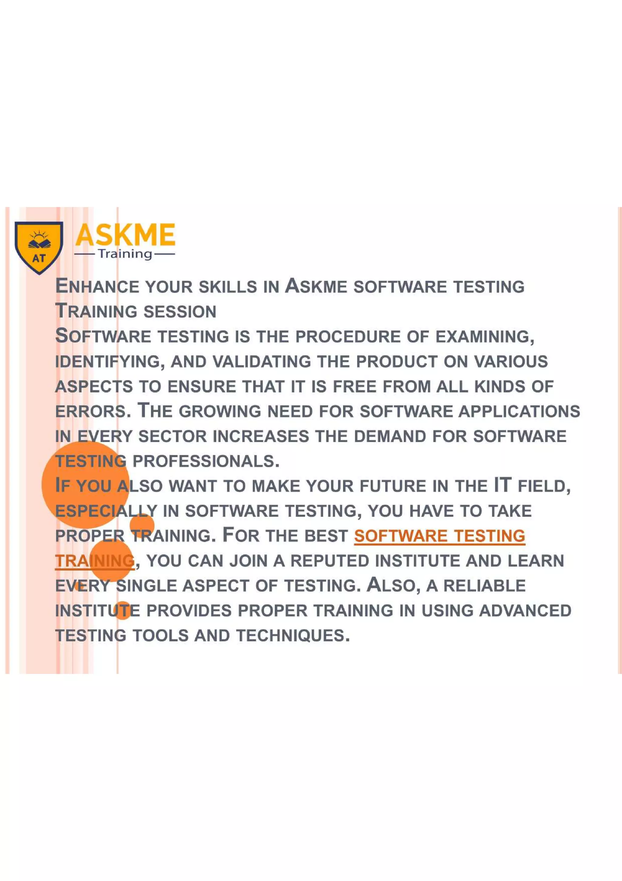 Software testing training