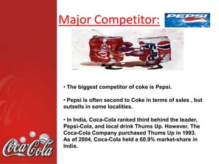 Ever since, Coca-Cola India has made significant investments to build and continually consolidate its business in the country, including new production facilities, waste water treatment plants, distribution systems, and marketing channels. President & CEO , Coca-Cola IndiaAtul Singh Atul Singh took over as the President & CEO,   Coca-Cola India .Prior to joining Coca-Cola, Atul worked for the Colgate Palmolive Company for 10 years and held several roles. Prior to Colgate, Atul worked as an Auditor with Price Waterhouse in New York.