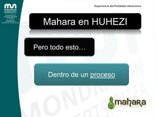 Experiencia del Portafolio electrónico




  Mahara en HUHEZI

Pero todo esto…


    Dentro de un proceso
 
