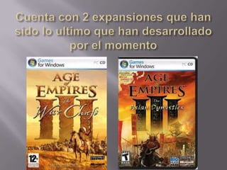 Cuenta con 2 expansionesquehansido lo ultimo quehandesarrolladopor el momento