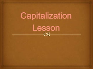 Capitalization Lesson 
