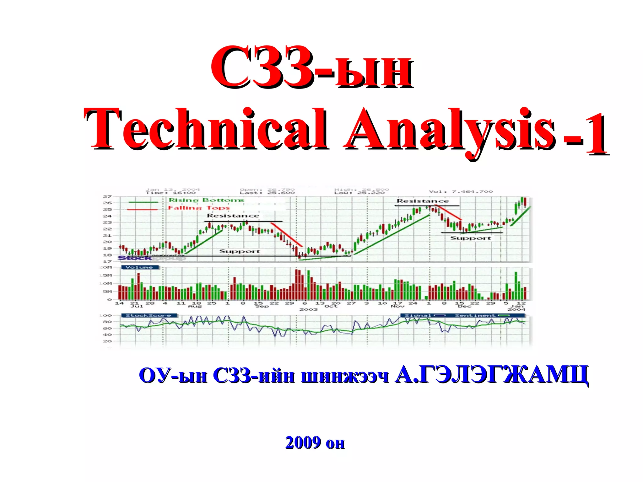 Technical Analysis ОУ-ын СЗЗ-ийн шинжээч  А.ГЭЛЭГЖАМЦ 2009 он СЗЗ-ын  -1 