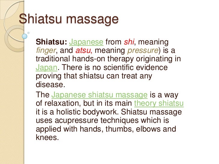 What is a shiatsu massage Clearance