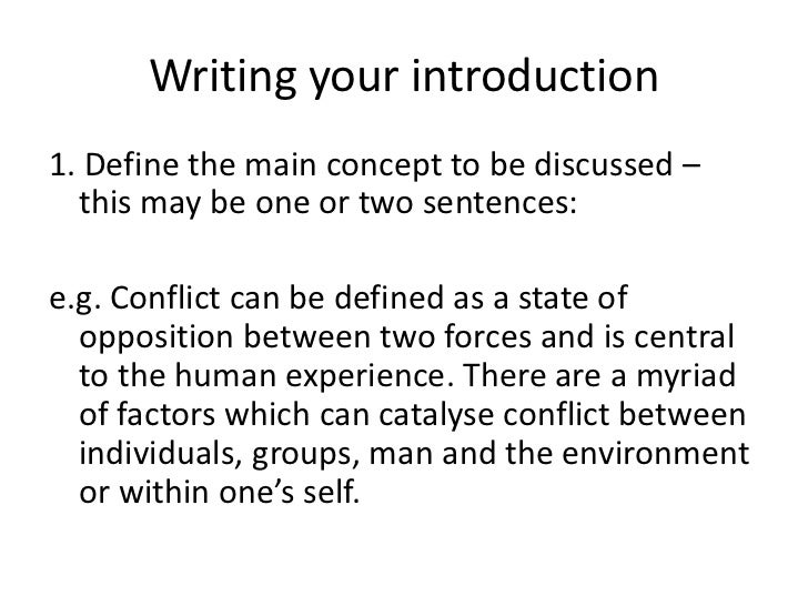 thesis sentence about conflict