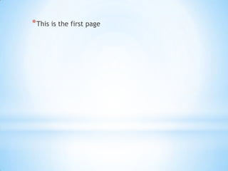 This is the first page