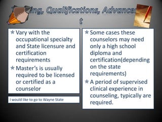 Be able to work in different communities & with different people 