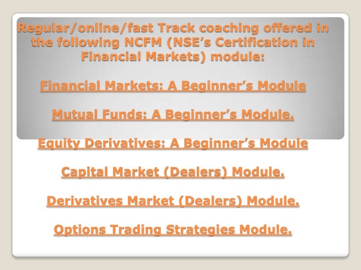 Option trading strategies ncfm