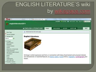 ENGLISH LITERATURE’S wiki by wikispace.com 