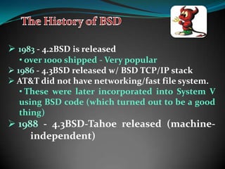 mid-1978 - 2BSD released with improved Pascal, termcap, vi (about 75 shipped)