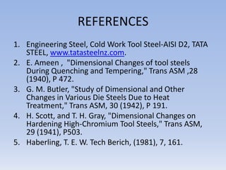 Cooling in a nitrogen flow at 5 bar and results of quenching treatments are summarized in table 2 (austenitization time 17 min). Table 2: Results of quenching experiments (Tiziani, 1985).