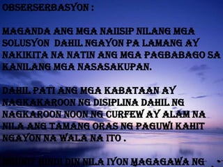 * enactment and implementation of the barangay ordinance prohibiting stray pets and animals in street and other public places [status: this ordinance initiated at barangaysocorro level is now under review for final approval by the sangguniangpanglungsod]8. Programs and projects on drug abuse, crime and deliquency:seminar on drugs awareness, education and implementation of the dangerous drugs act; as amended