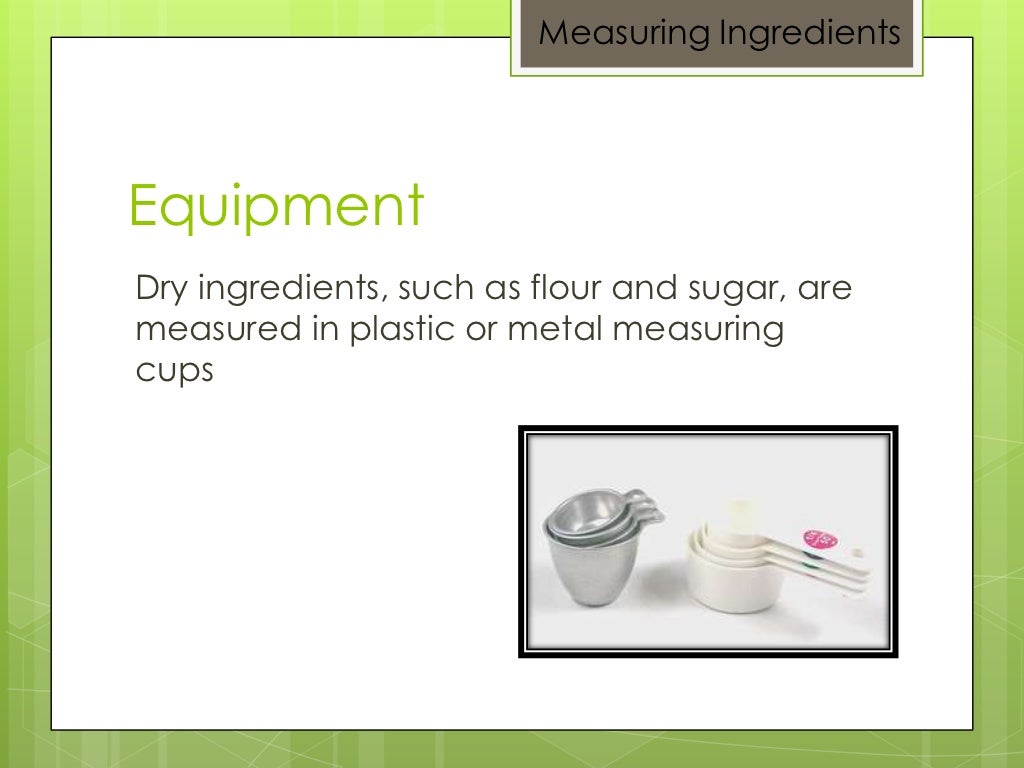 Measuring Ingredients