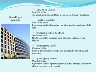 HISTORY OF HYATT CORPORATION:Celebrating more than 50 years of history, Hyatt Hotels Corporations. well-established reputation as an industry innovator provides a wealth of inspiration as the company looks forward to its next era of creative hospitality. 