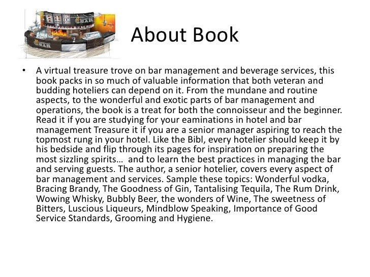 BAR MANAGEMENT AND OPERATIONS