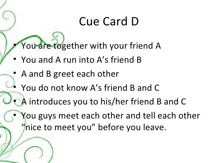 Sentences for Friends Introduction