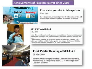 Achievements of Pakatan Rakyat since 2008
 