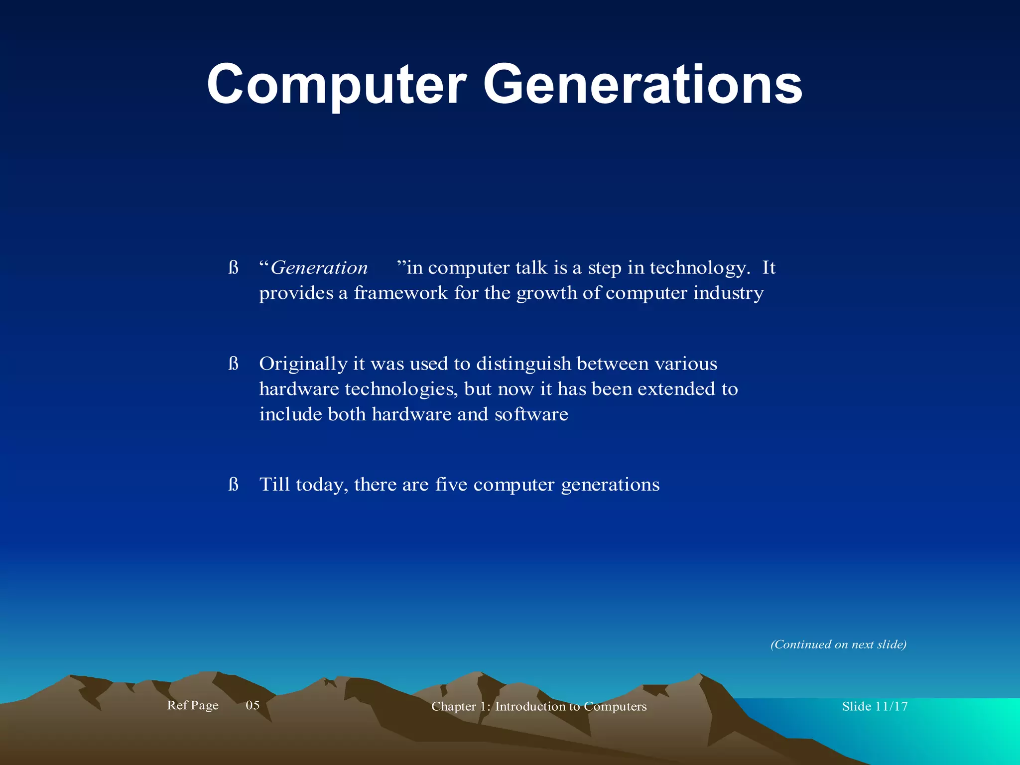 Computer Generations