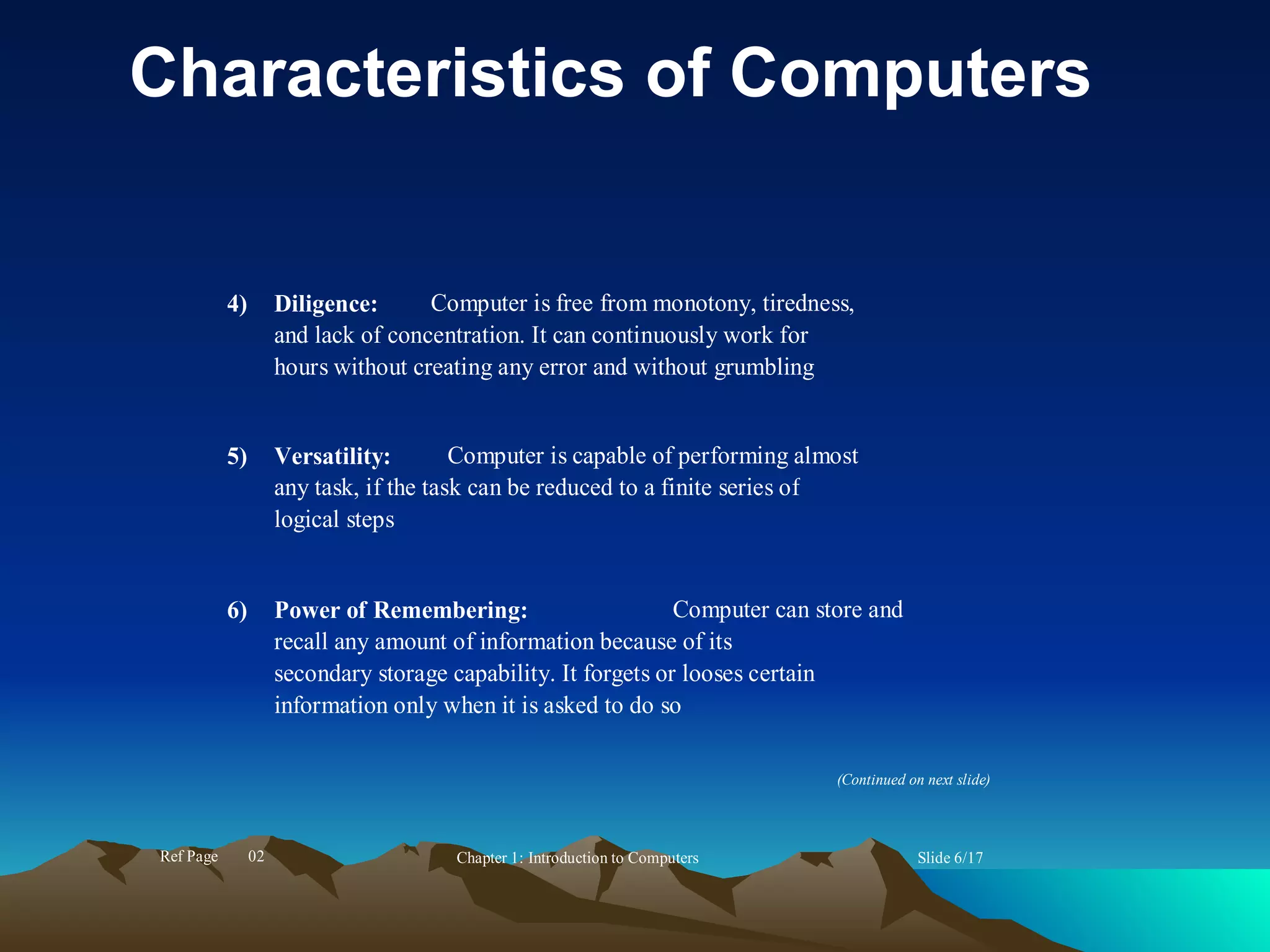 Characteristics of Computers