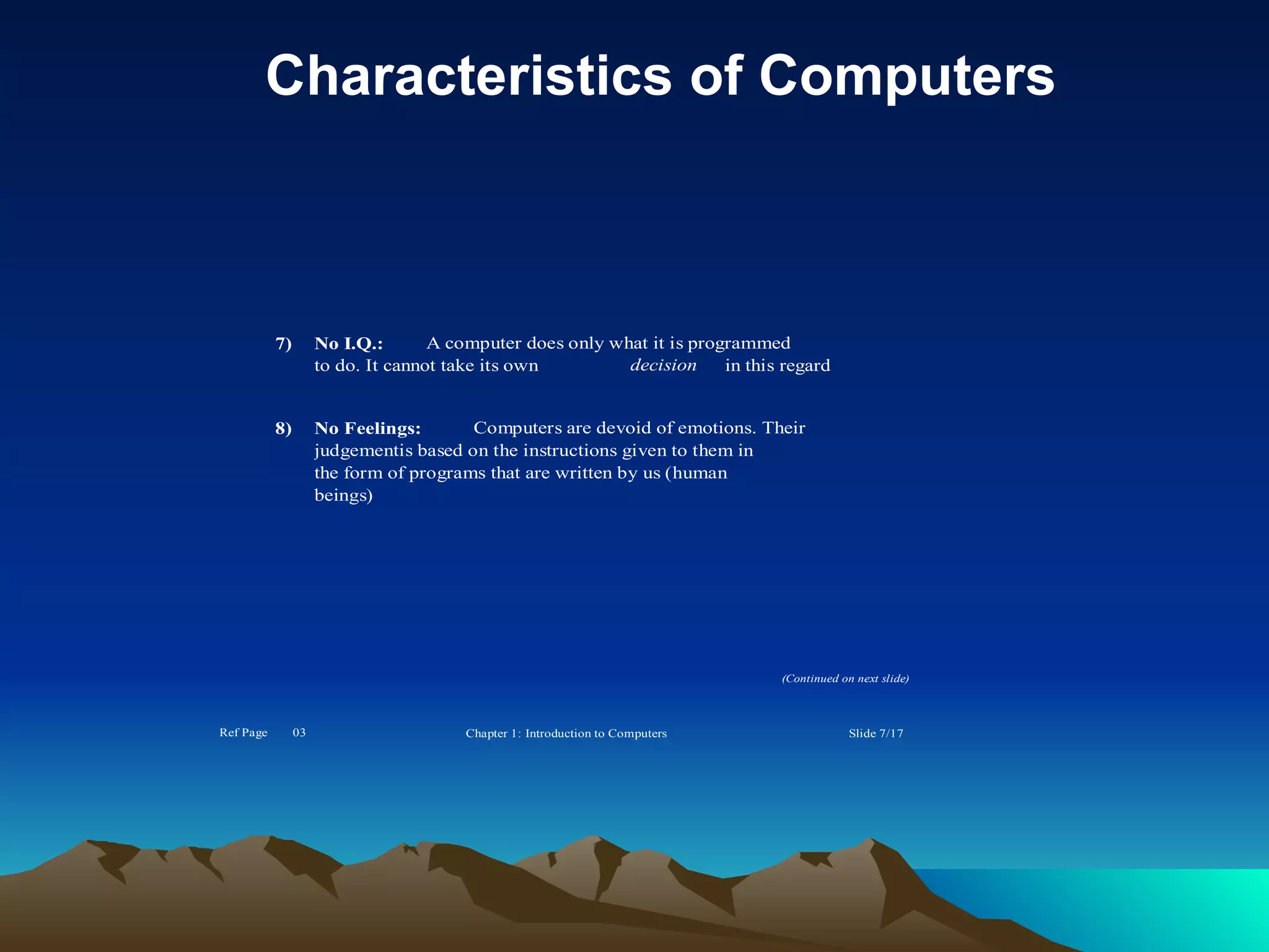Characteristics of Computers