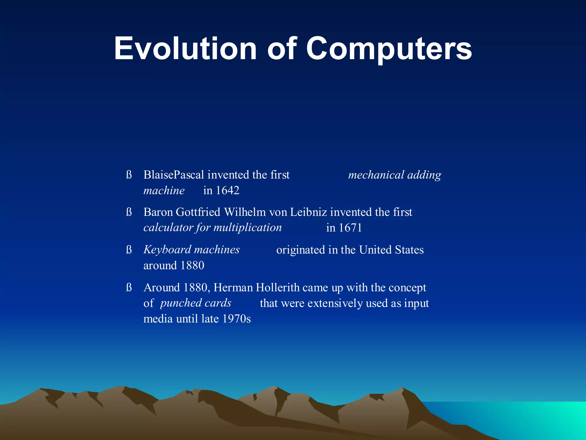 Evolution of Computers