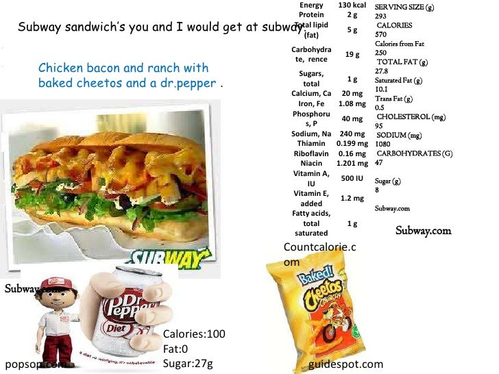 subway calories