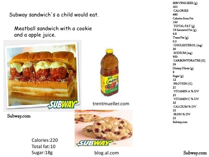 subway calories