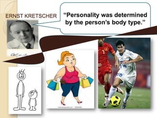 ERNST KRETSCHER   “Personality was determined
                   by the person’s body type.”
 