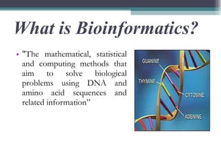 Application of Bioinformatics in different fields of sciences | PPT