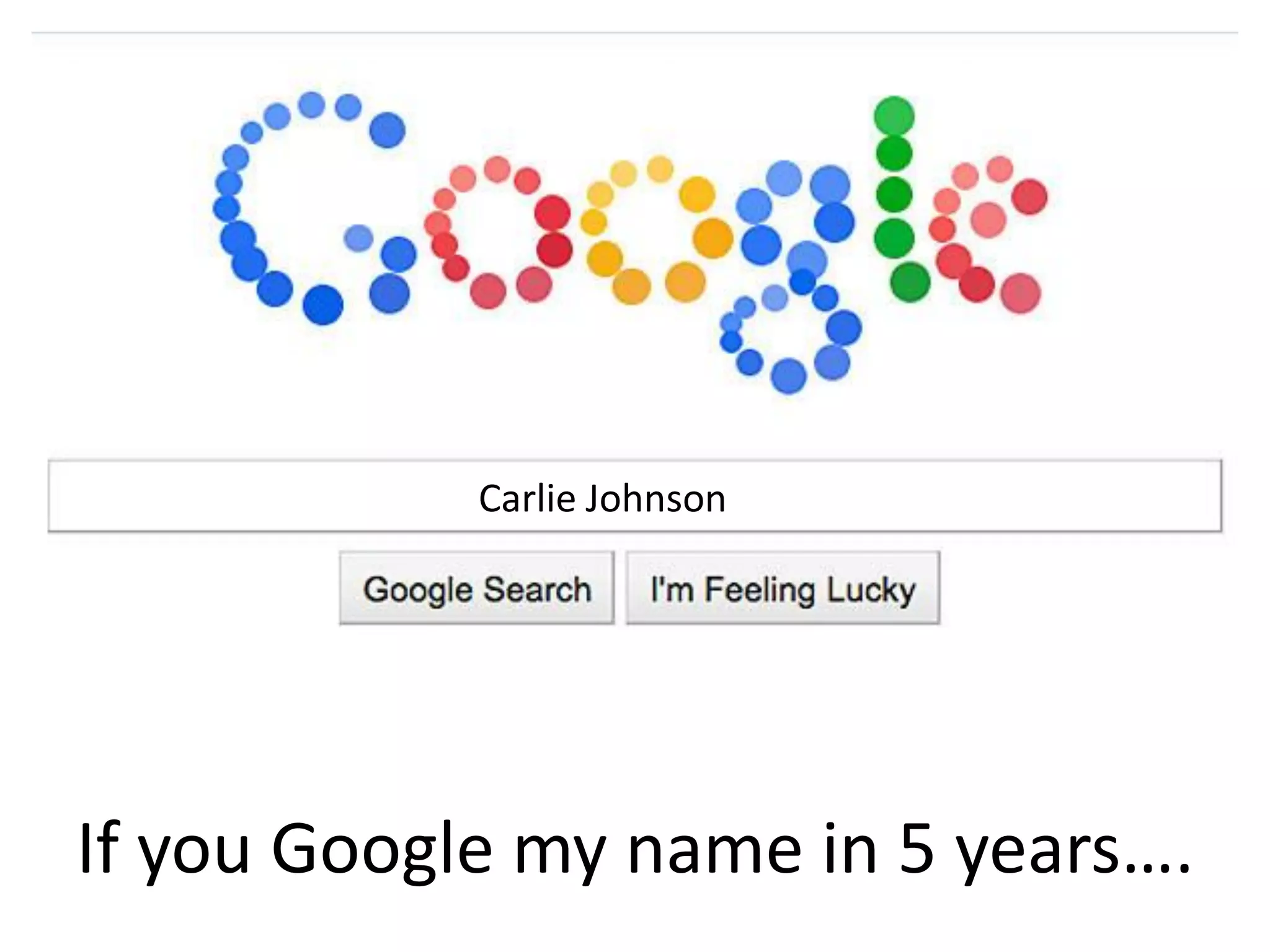Carlie Johnson




If you Google my name in 5 years….
 