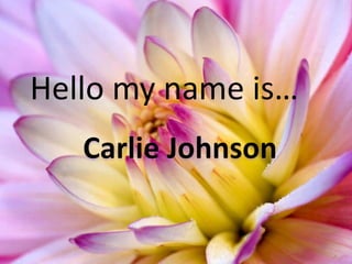 Hello my name is…
 