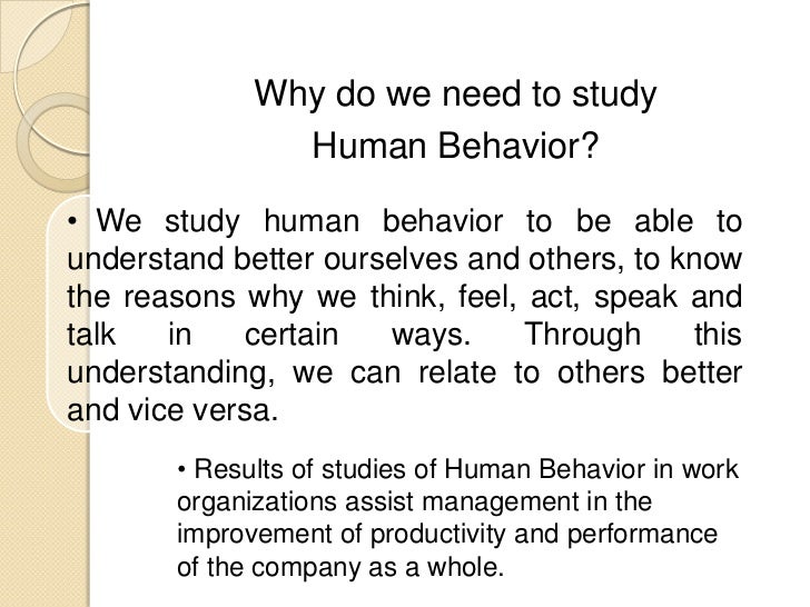 An Study Of Human Behavior Based On