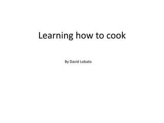 Learning how to cook

      By David Lobato
 