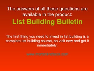 List building secrets | PPS