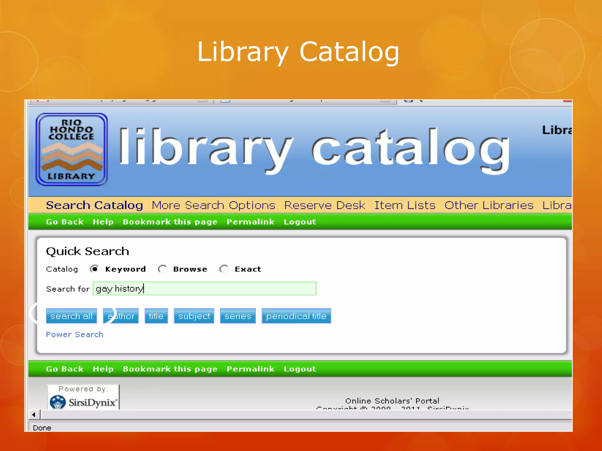 Library Catalog
 