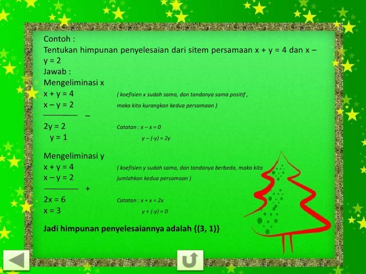 Sistem Persamaan Linear dan Kuadrat