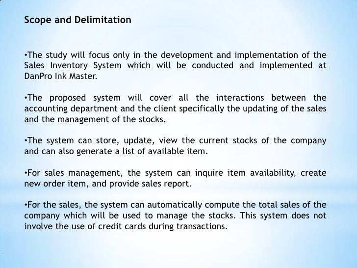 example of scope of the study in thesis