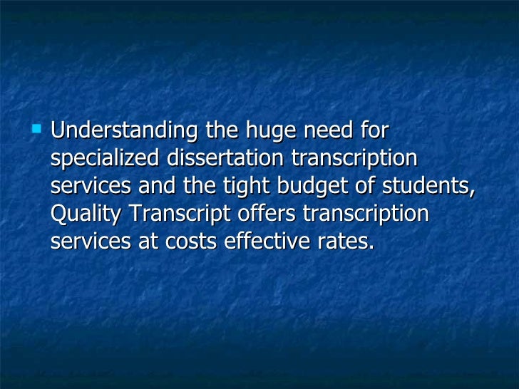 Dissertations Transcription Services | Transcription Hub
