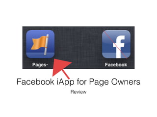 Facebook iApp for Page Owners
            Review
 