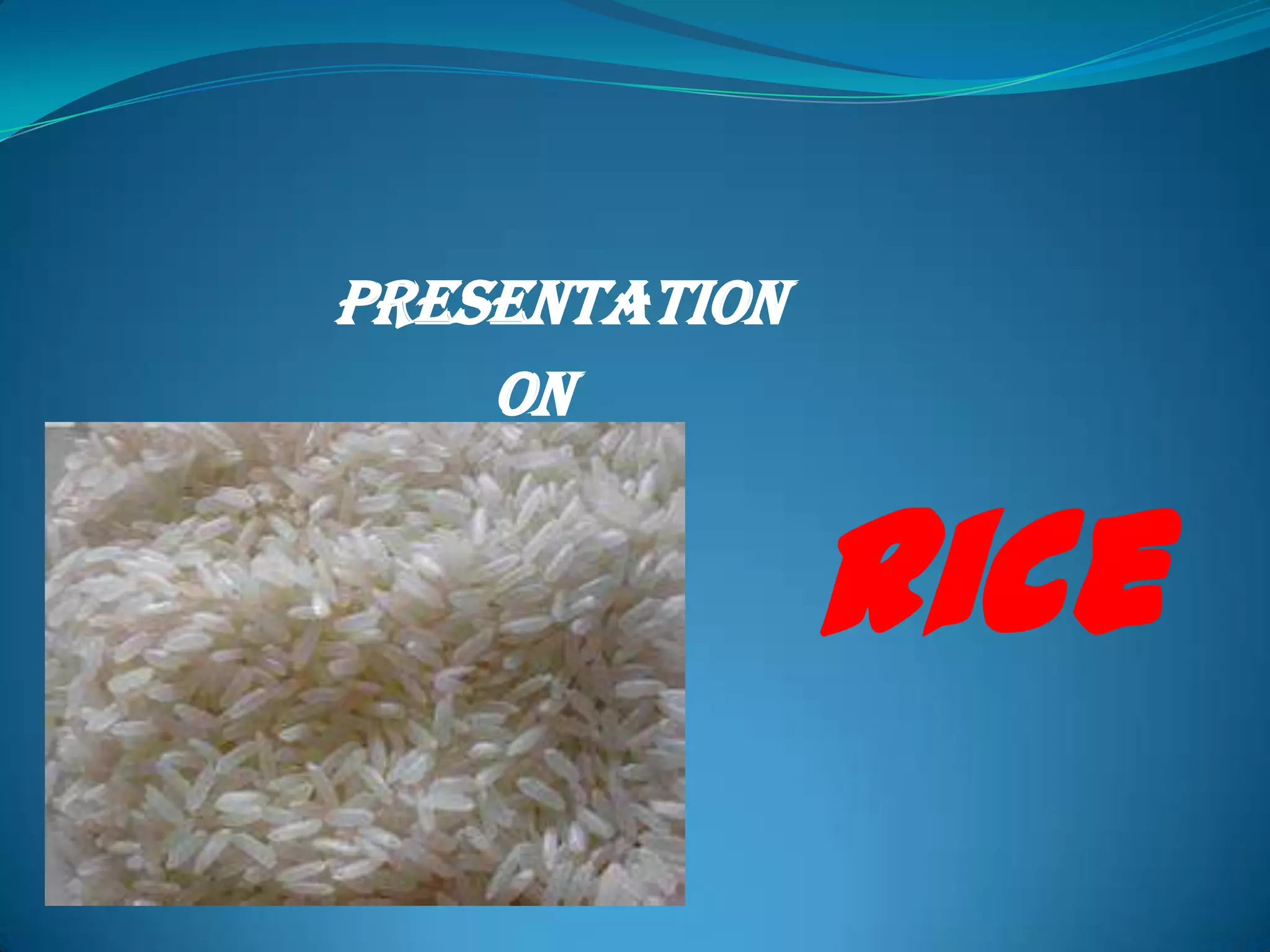 PRESENTATION
ON
rice