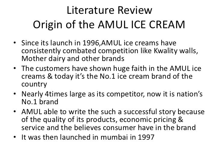 amul literature review ppt