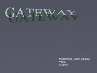 Muhammad Usman Siddique
Vohra
S-05601
 
