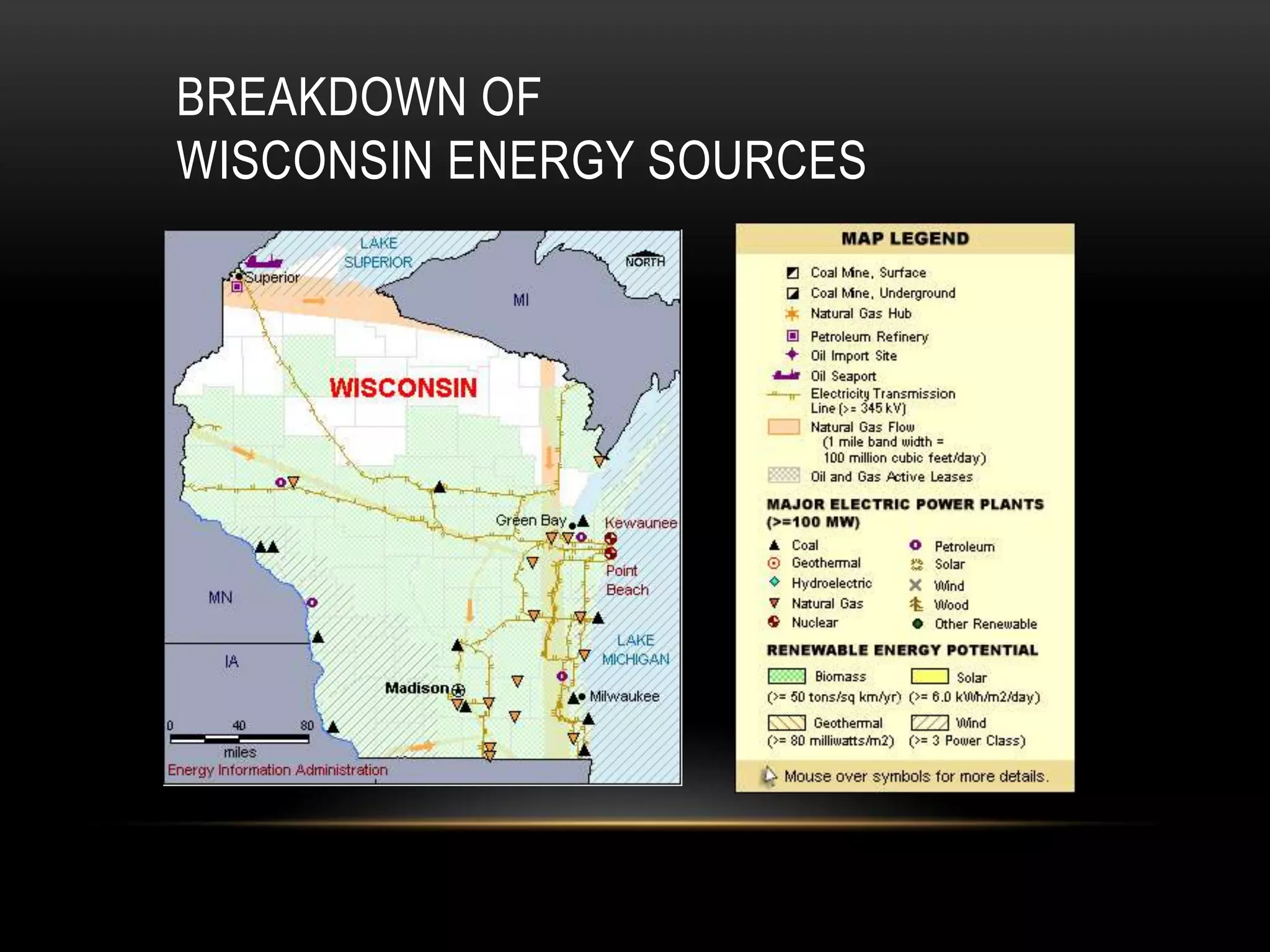 BREAKDOWN OF
WISCONSIN ENERGY SOURCES
 