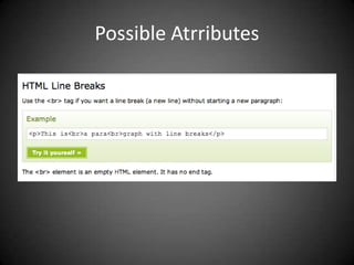 Possible Atrributes
 