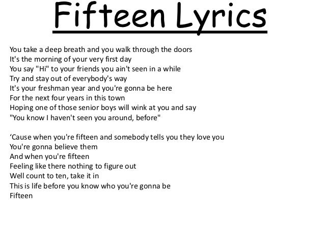 Fifteen Taylor Swift